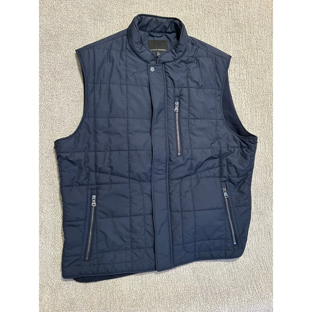 Banana Republic‎ Quilted Puffer Vest Navy Blue Men XL Modular System